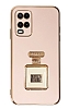 Eiroo Oppo A54 4G Aynal Parfm Standl Pembe Silikon Klf