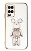 Eiroo Oppo A54 4G Candy Bear Standl Beyaz Silikon Klf
