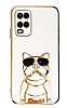 Eiroo Oppo A54 4G Bulldog Standl Beyaz Silikon Klf