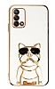 Eiroo Oppo A74 4G Bulldog Standl Beyaz Silikon Klf