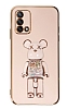 Eiroo Oppo A74 4G Candy Bear Standl Pembe Silikon Klf