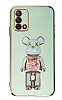 Eiroo Oppo A74 4G Candy Bear Standl Yeil Silikon Klf