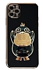 Eiroo rdek iPhone 11 Pro Max Standl Siyah Silikon Klf