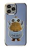 Eiroo rdek iPhone 12 Pro Max Standl Mavi Silikon Klf