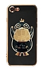 Eiroo rdek iPhone SE 2020 Standl Siyah Silikon Klf