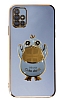 Eiroo rdek Samsung Galaxy A51 Standl Mavi Silikon Klf
