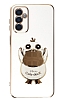 Eiroo rdek Samsung Galaxy M13 Standl Beyaz Silikon Klf