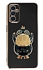 Eiroo rdek Samsung Galaxy M13 Standl Siyah Silikon Klf