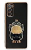Eiroo rdek Samsung Galaxy S20 FE Standl Siyah Silikon Klf