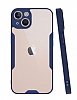 Eiroo Painted iPhone 13 Mini Kamera Korumal Lacivert Klf