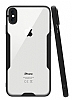 Eiroo Painted iPhone XS Max Siyah Silikon Klf