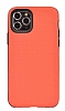 Eiroo Panther iPhone 11 Pro Max Silikon Kenarl Turuncu Rubber Klf
