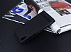 HTC Desire 830 Gizli Mknatsl Yan Kapakl Siyah Deri Klf - Resim 2