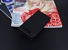 Microsoft Lumia 550 Gizli Mknatsl Yan Kapakl Siyah Deri Klf - Resim 1
