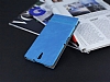 Sony Xperia C5 Ultra Gizli Mknatsl Pencereli Mavi Deri Klf - Resim: 2
