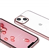 Eiroo Pixel iPhone 13 Mini Pembe Rubber Klf