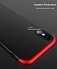 Eiroo Protect Fit iPhone X / XS 360 Derece Koruma Siyah-Krmz Rubber Klf - Resim 3
