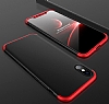 Eiroo Protect Fit iPhone X / XS 360 Derece Koruma Siyah-Krmz Rubber Klf - Resim 1