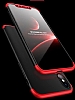 Eiroo Protect Fit iPhone X / XS 360 Derece Koruma Siyah-Krmz Rubber Klf - Resim 4