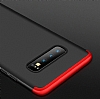 Zore GKK Ays Samsung Galaxy S10e 360 Derece Koruma Siyah-Krmz Rubber Klf - Resim 2