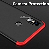 Zore GKK Ays Xiaomi Mi 8 360 Derece Koruma Siyah-Krmz Rubber Klf - Resim: 3