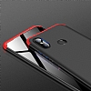Zore GKK Ays Xiaomi Redmi Note 6 Pro 360 Derece Koruma Siyah-Krmz Rubber Klf - Resim 3