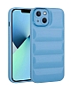 Eiroo Puffer iPhone 14 Parlak Mavi Silikon Klf