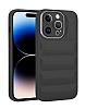 Eiroo Puffer iPhone 14 Pro Max Parlak Siyah Silikon Klf