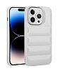 Eiroo Puffer iPhone 14 Pro Parlak Beyaz Silikon Klf