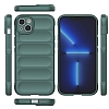 Eiroo Puffer iPhone 15 Koyu Yeil Silikon Klf - Resim 2
