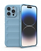 Eiroo Puffer iPhone 15 Pro Mavi Silikon Klf