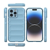 Eiroo Puffer iPhone 15 Pro Mavi Silikon Klf - Resim 3