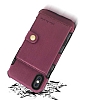 Eiroo Purse iPhone XR Czdanl Bordo Rubber Klf - Resim 1