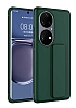 Eiroo Qstand Huawei P50 Pro Yeil Silikon Klf