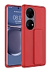 Eiroo Qstand Huawei P50 Pro Krmz Silikon Klf