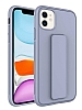 Eiroo Qstand iPhone 11 Gri Silikon Klf