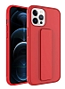 Eiroo Qstand iPhone 12 Pro Max Krmz Silikon Klf