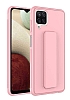 Eiroo Qstand Samsung Galaxy A12 / M12 Pembe Silikon Klf