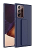 Eiroo Qstand Samsung Galaxy Note 20 Ultra Lacivert Silikon Klf