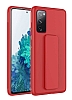 Eiroo Qstand Samsung Galaxy S20 FE Krmz Silikon Klf