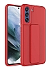 Eiroo Qstand Samsung Galaxy S21 FE 5G Krmz Silikon Klf
