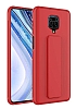 Eiroo Qstand Xiaomi Redmi Note 9 Pro Max Krmz Silikon Klf