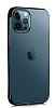 Eiroo Radiant iPhone 12 Pro Max 6.7 in Siyah Kenarl effaf Silikon Klf