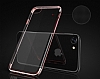 Eiroo Radiant iPhone 7 Plus / 8 Plus Lacivert Kenarl effaf Rubber Klf - Resim: 4