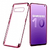Eiroo Radiant Samsung Galaxy S10 Rose Gold Kenarl effaf Silikon Klf