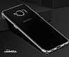 Eiroo Radiant Samsung Galaxy S8 Plus Silver Kenarl effaf Rubber Klf - Resim 1