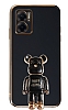 Eiroo Xiaomi Redmi 10 5G Baby Bear Standl Siyah Silikon Klf