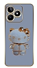 Eiroo Kitty Realme C53 Standl Kamera Korumal Mavi Silikon Klf