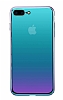 Eiroo Reflection iPhone 7 Plus /8 Plus Tam Kenar Koruma Mavi Rubber Klf - Resim 1