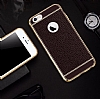 iPhone 7 Plus / 8 Plus Diki zli Kahverengi Silikon Klf - Resim: 5